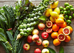 a group of fruits and vegetables on a wood surface Healthy Weight Loss Diets Arnold