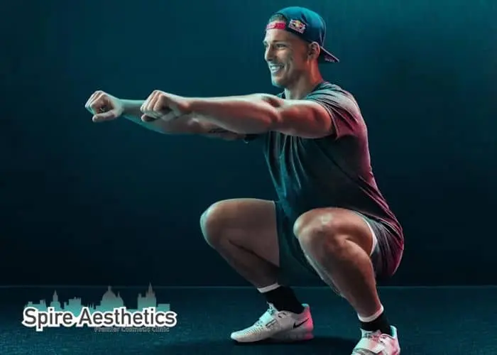 Image of man build leg muscle Arnold through exercise